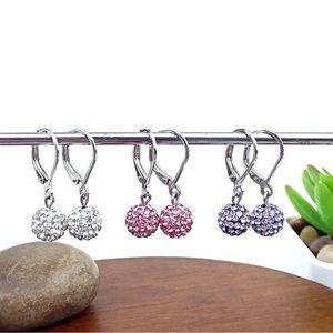 Rhinestone Ball Drop Earrings